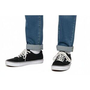 Vans Kress Shoes Mens 11 Black White Low Top Skate Sneakers VN-0NLH6BT EUC